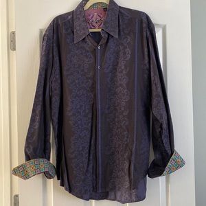 Robert Graham purple XL like new. Cuff detailed stitching
